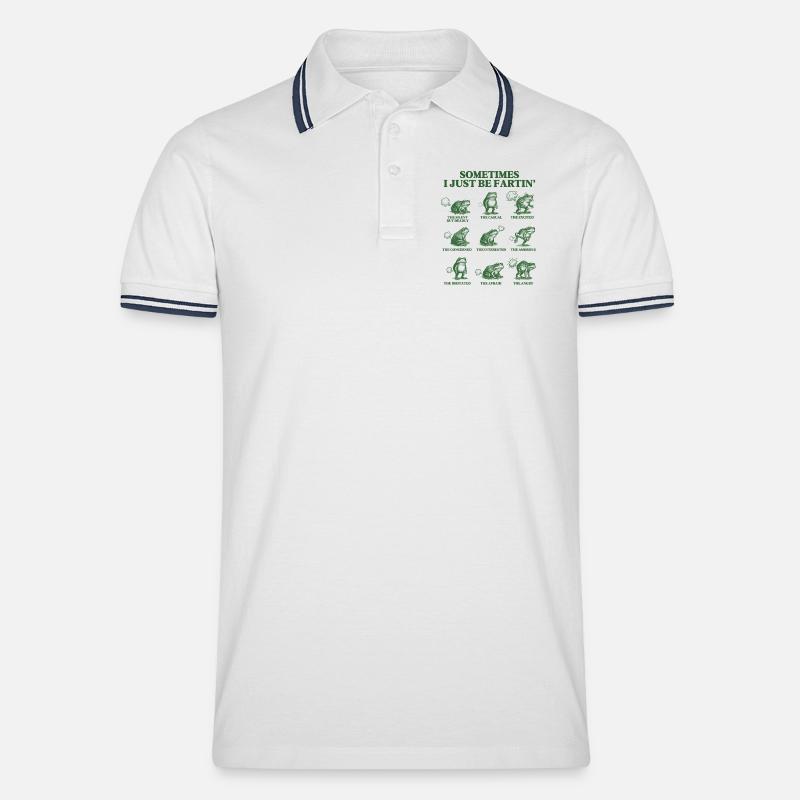Manchmal bin ich einfach - Männer Tipped Poloshirt - Weiß/Navy