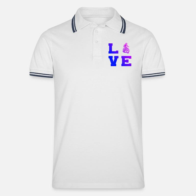 Déclaration directe sur le VTT - Polo tipped Homme - blanc/marine