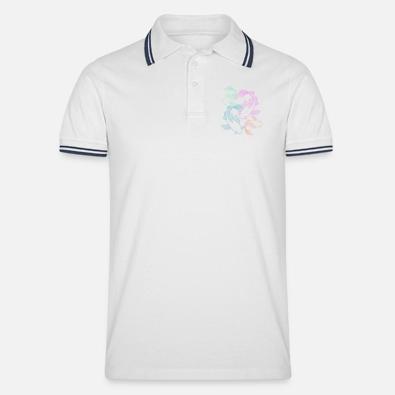 Pesci Koi Koi Carpa Koi Koi Koi Koi Koi Koi - Polo per uomo - bianco/navy