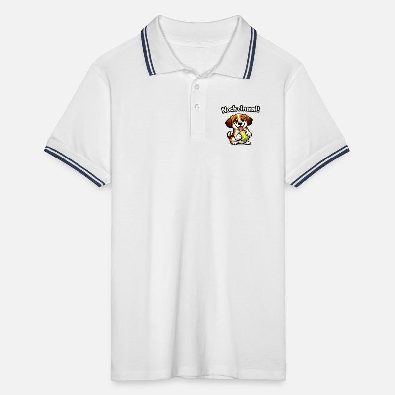 Hund Noch einmal lustiger Spruch Männer Tipped Poloshirt