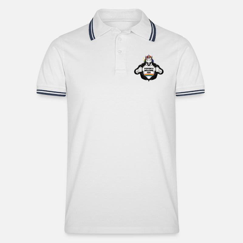 Design de déclaration arc-en-ciel Diversité & Respect - Polo tipped Homme - blanc/marine
