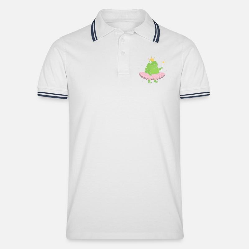 Principessa rana con tutù rosa - Polo per uomo - bianco/navy