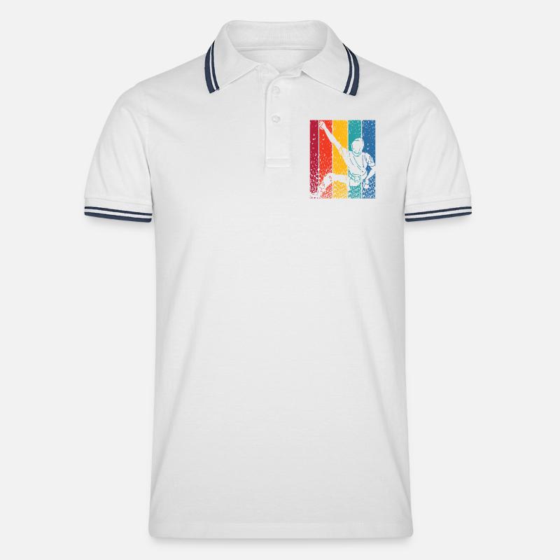 Boulderer Boulder Bouldern - Männer Tipped Poloshirt - Weiß/Navy