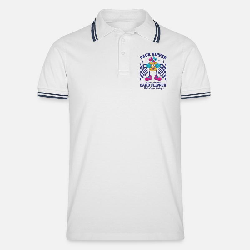 Pack Ripper Card Flipper Unbox Your Destiny - Männer Tipped Poloshirt - Weiß/Navy
