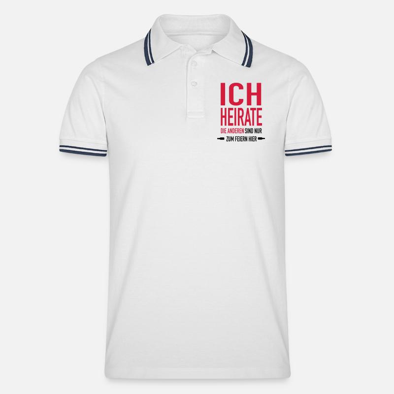 ich Heirate x1 - Männer Tipped Poloshirt - Weiß/Navy
