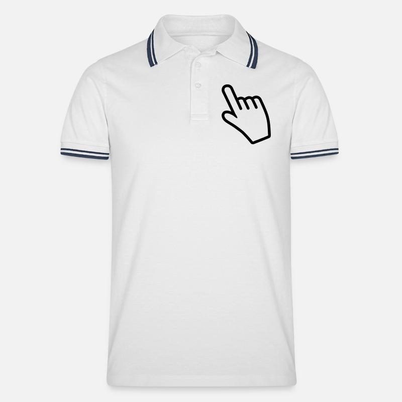 Main pointant quelque chose avec l’index - Polo tipped Homme - blanc/marine