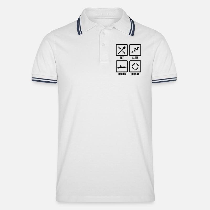 Ruderer Routine - Männer Tipped Poloshirt - Weiß/Navy