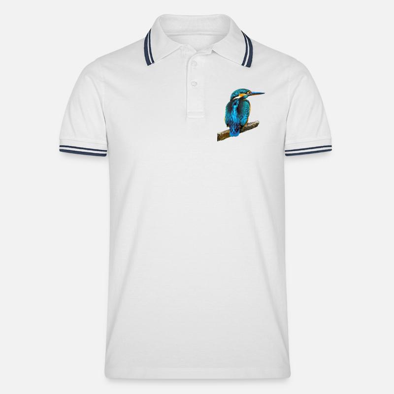 Martin pescatore Alcedo atthis - Polo per uomo - bianco/navy
