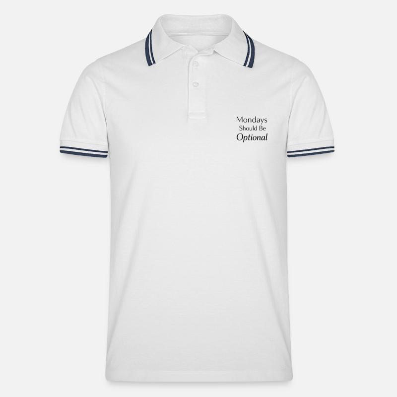 Le lundi devrait être optionnel - Polo tipped Homme - blanc/marine