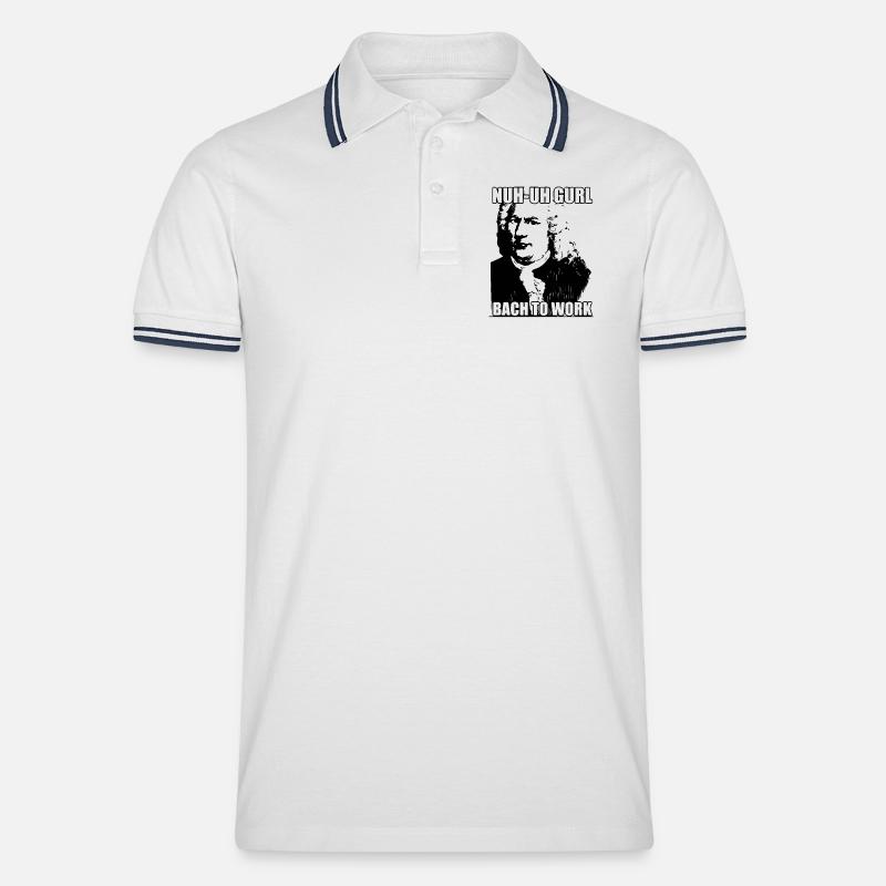 Nuh-uh Gurl Bach to work - Männer Tipped Poloshirt - Weiß/Navy