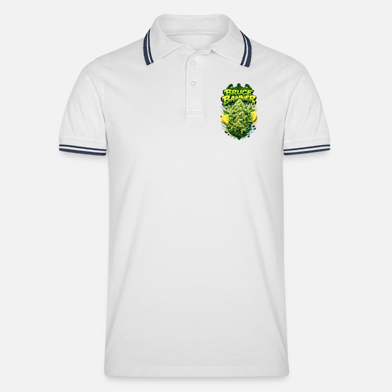 BB Strain Graffiti Art Print - Männer Tipped Poloshirt - Weiß/Navy
