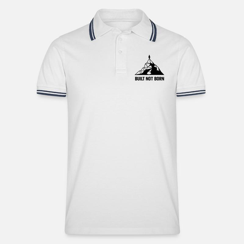 Built Not Born Peak - Männer Tipped Poloshirt - Weiß/Navy