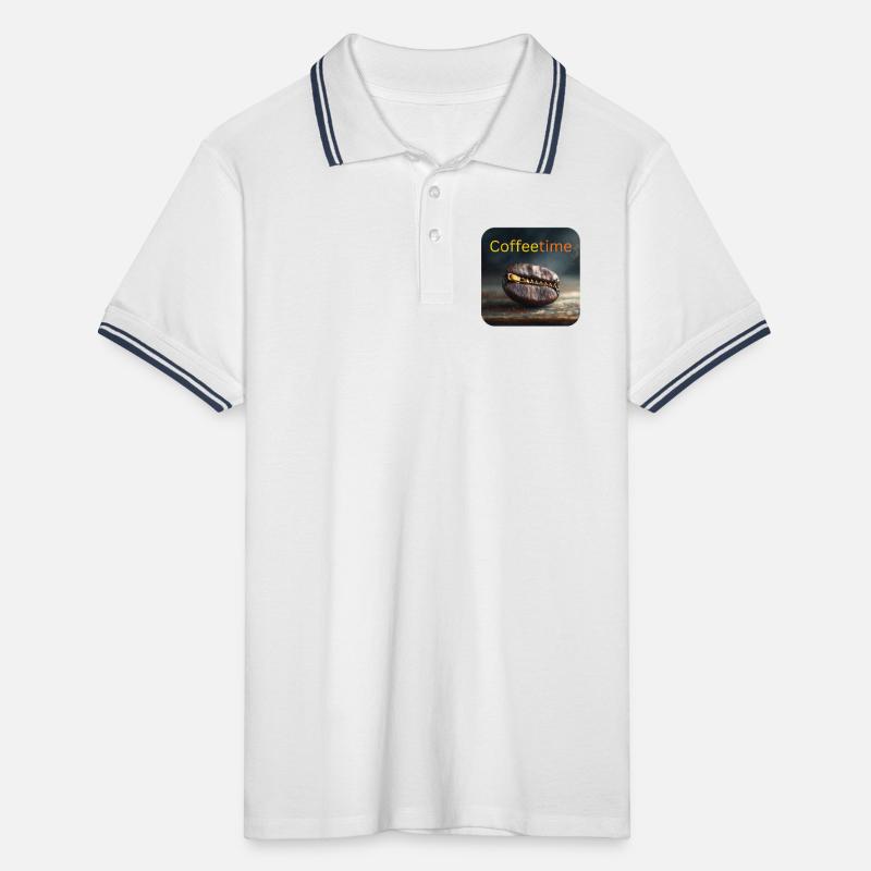 Coffeetime Grain de café avec fermeture éclair Polo tipped Homme