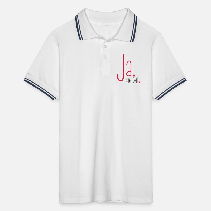 Ja sie will Junggesellin Junggesellenabschied Männer Tipped Poloshirt