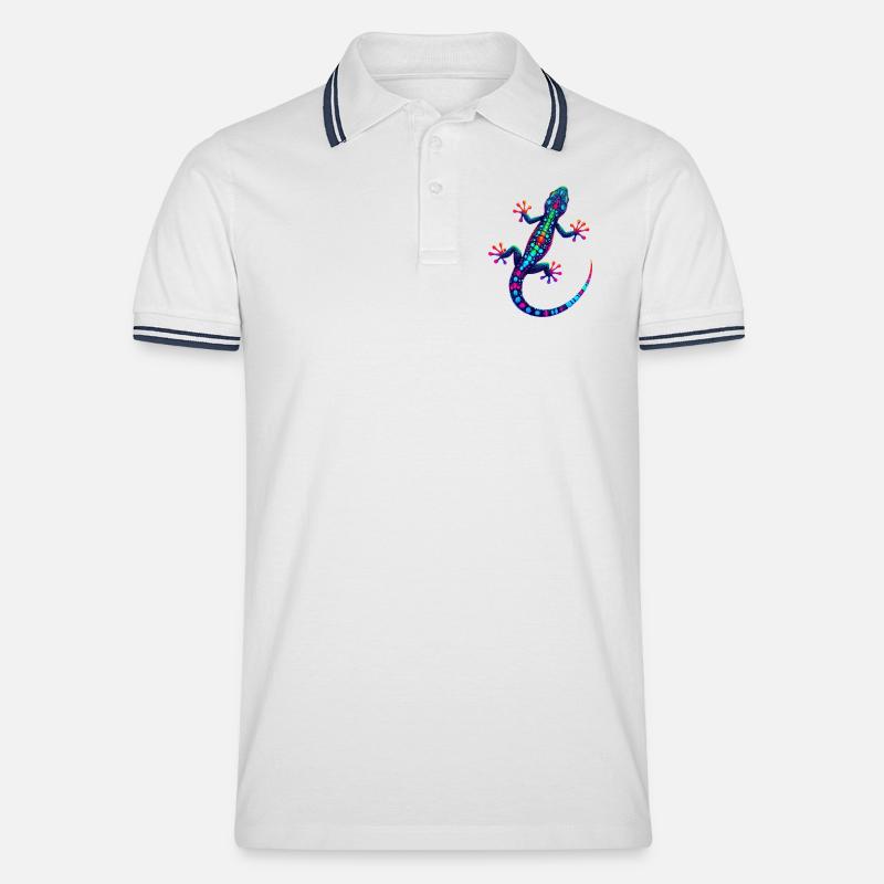 Gecko - Polo tipped Homme - blanc/marine