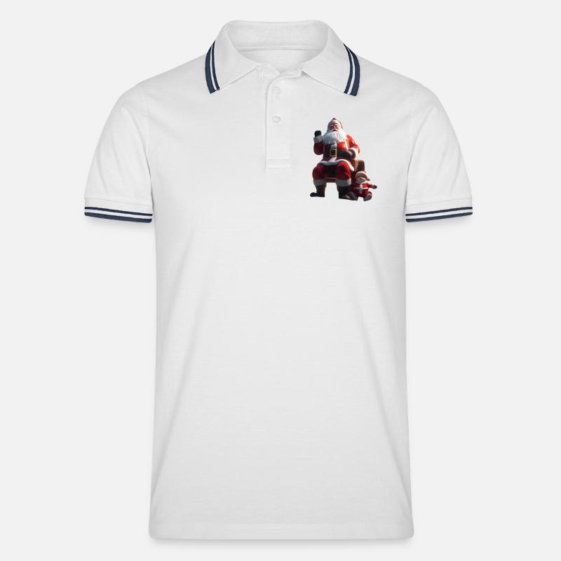 Weihnachten 2 - Männer Tipped Poloshirt - Weiß/Navy