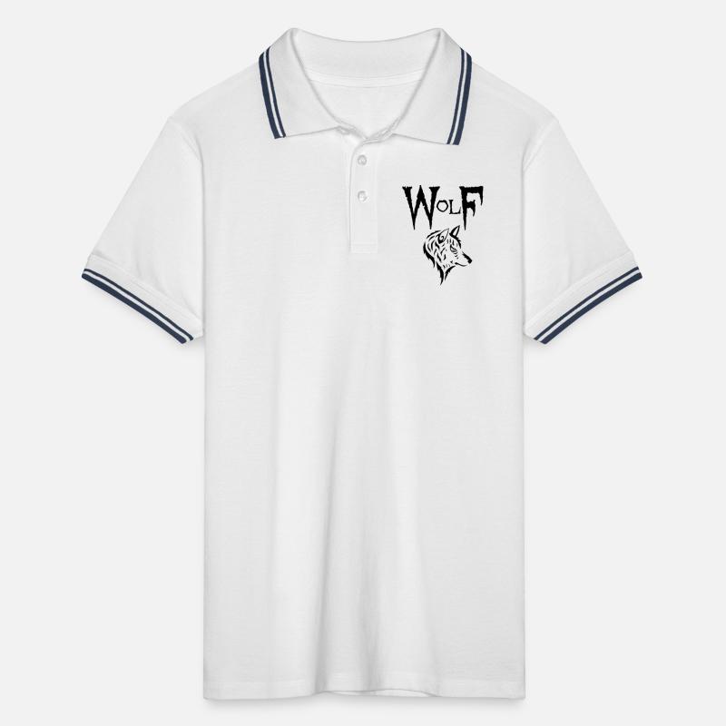 Schwarzer Wolf Männer Tipped Poloshirt