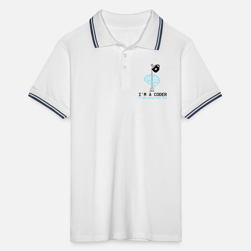 T-shirt Coder : Du café dans le code – Nerdy Programmie Polo tipped Homme