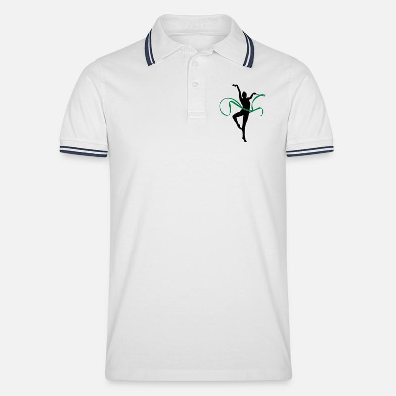 Gymnastik - Männer Tipped Poloshirt - Weiß/Navy