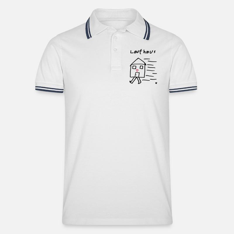 Laufhaus - Männer Tipped Poloshirt - Weiß/Navy