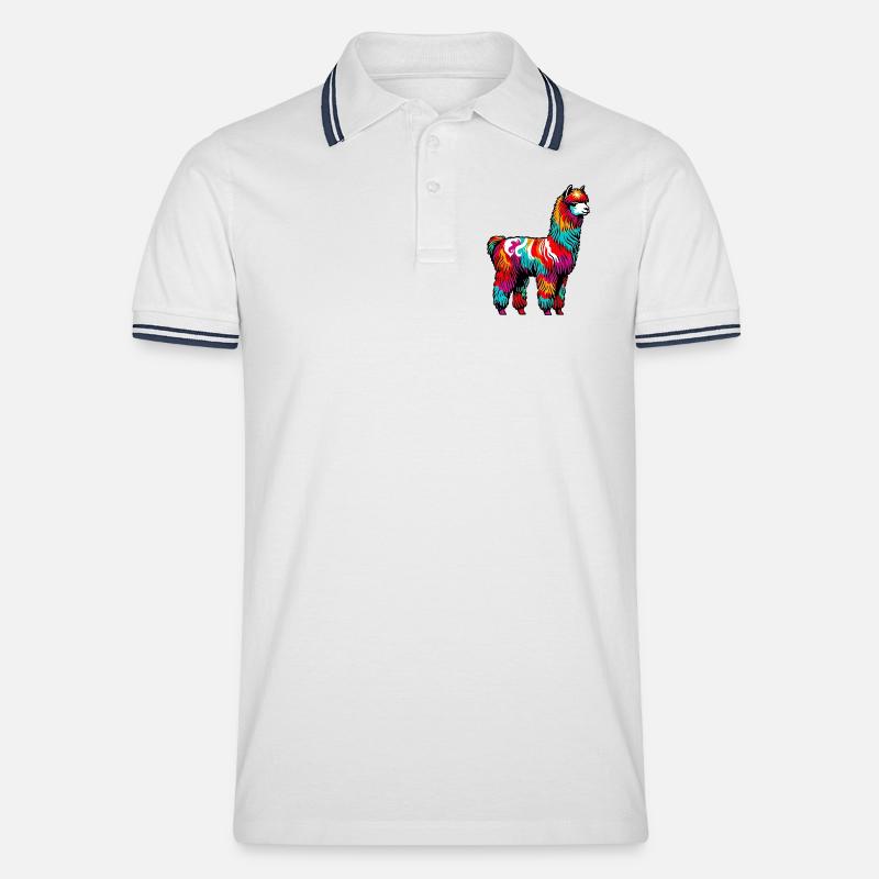 Alpaca - Polo per uomo - bianco/navy
