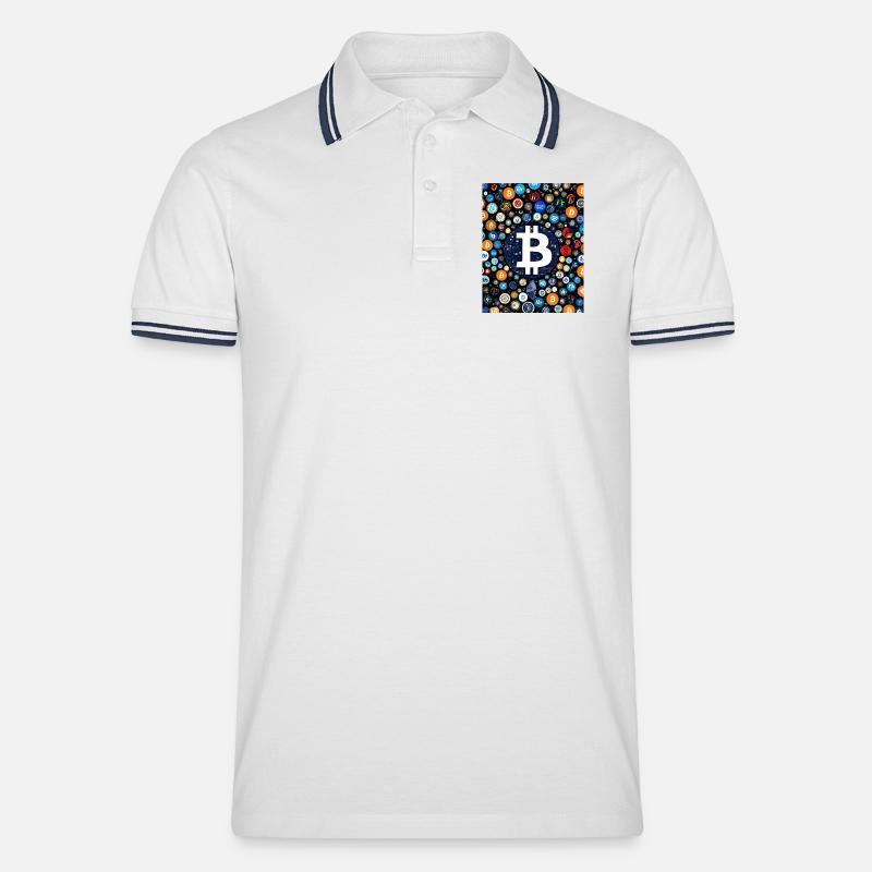 JensJensen - Männer Tipped Poloshirt - Weiß/Navy
