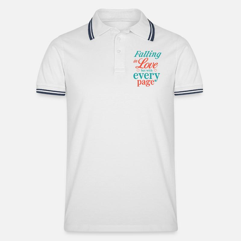 Verliebt euch, aber mit jeder Seite - Männer Tipped Poloshirt - Weiß/Navy