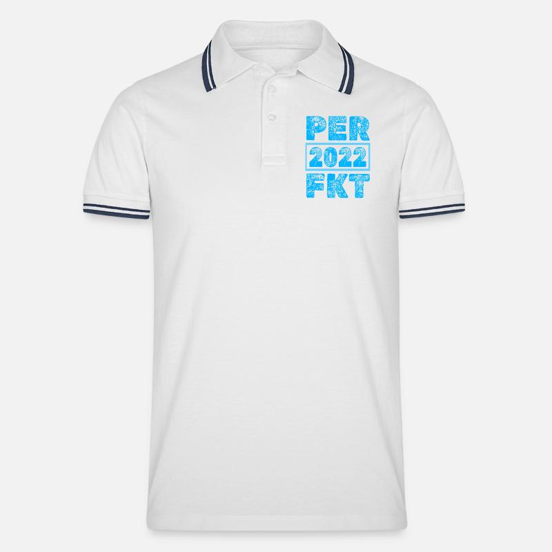 Perfektioniert 2022 - Männer Tipped Poloshirt - Weiß/Navy