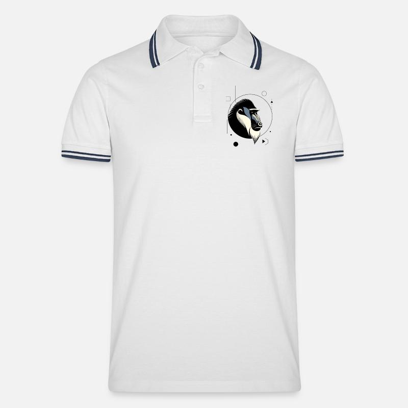 Mandrill - Männer Tipped Poloshirt - Weiß/Navy
