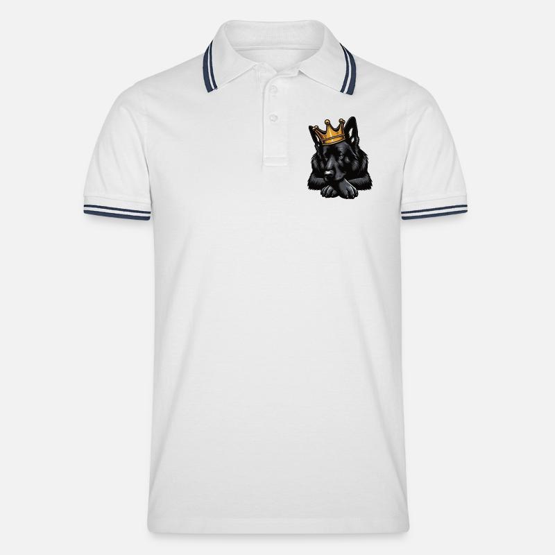 Proprietario di pastore tedesco nero - Polo per uomo - bianco/navy