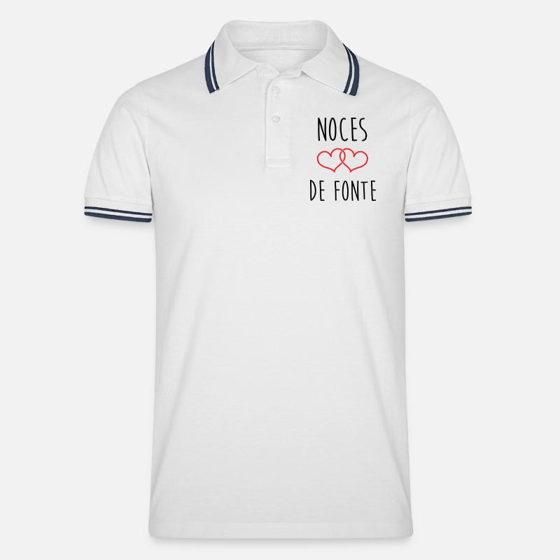 Fonte-Hochzeit 73 Jahre Ehe - Männer Tipped Poloshirt - Weiß/Navy