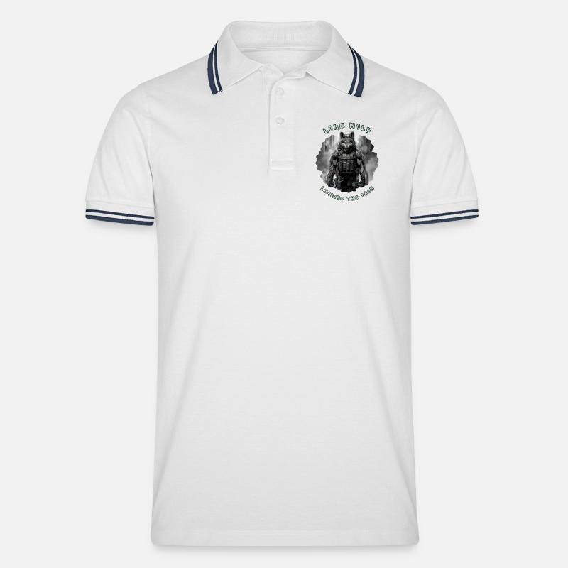 Lone Wolf Commando - Tactical Alpha Soldier - Men's Tipped Polo Shirt - white/navy