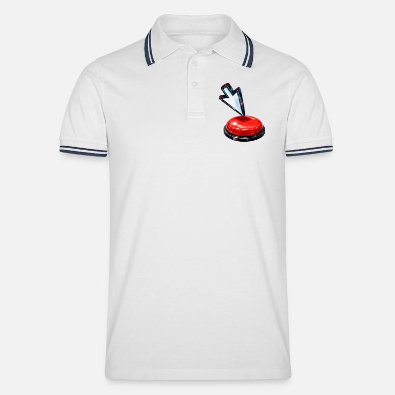 Bouton flèche vers le bas - Polo tipped Homme - blanc/marine