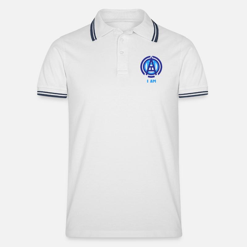 Ich BIN Symbol - Männer Tipped Poloshirt - Weiß/Navy