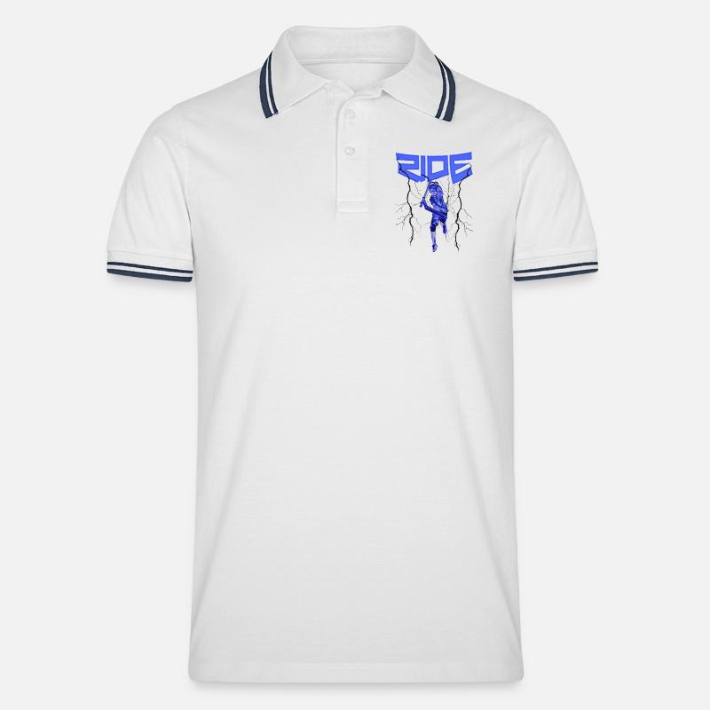 Scooter Stunt Kickboard Roller - Männer Tipped Poloshirt - Weiß/Navy
