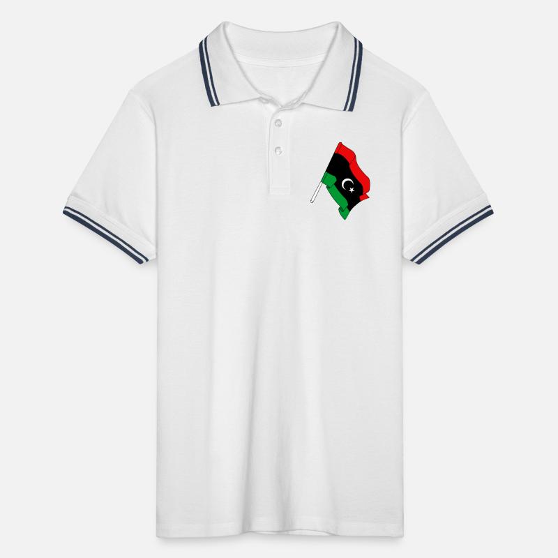 Drapeau Libye Polo tipped Homme