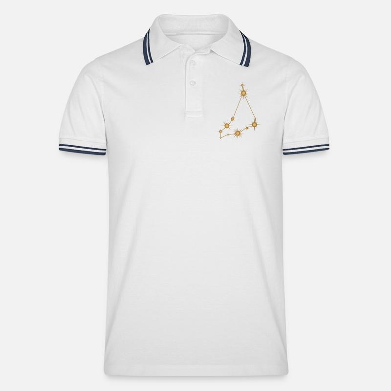 Sternbild Steinbock Sternzeichen Sternzeichen - Männer Tipped Poloshirt - Weiß/Navy