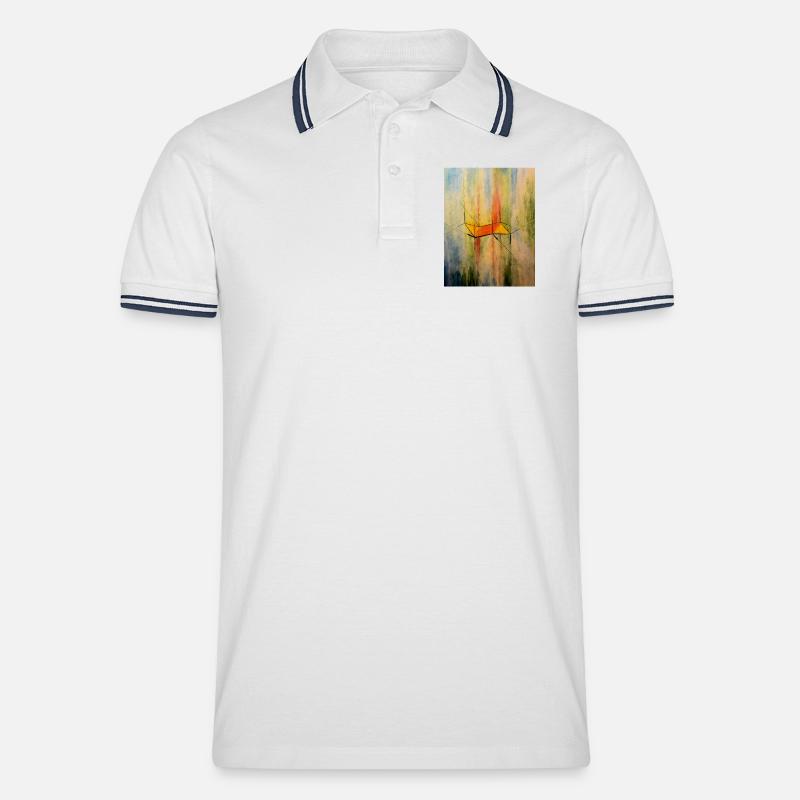 Cyclohexan Stuhl Konformation Zusammensetzung - Männer Tipped Poloshirt - Weiß/Navy