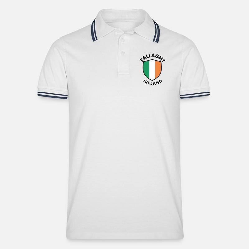 Tallaght Irish Shield - Männer Tipped Poloshirt - Weiß/Navy