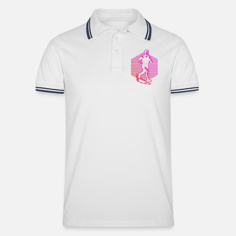 Illustration de course pour la course - Polo tipped Homme - blanc/marine