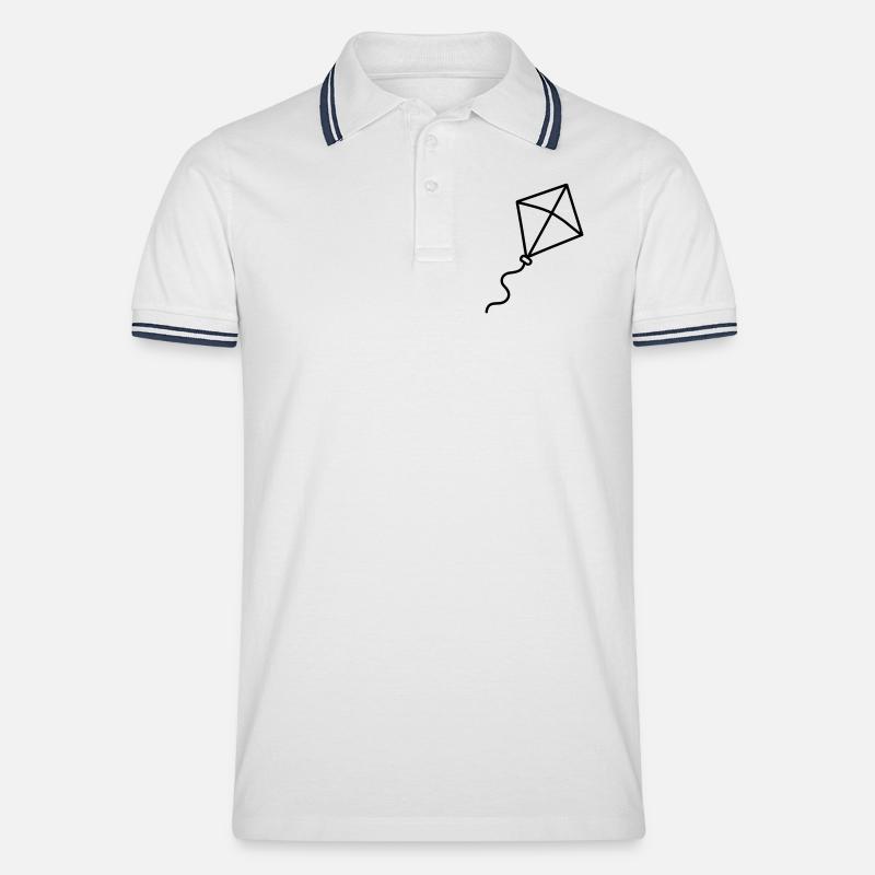 Drachen - Männer Tipped Poloshirt - Weiß/Navy