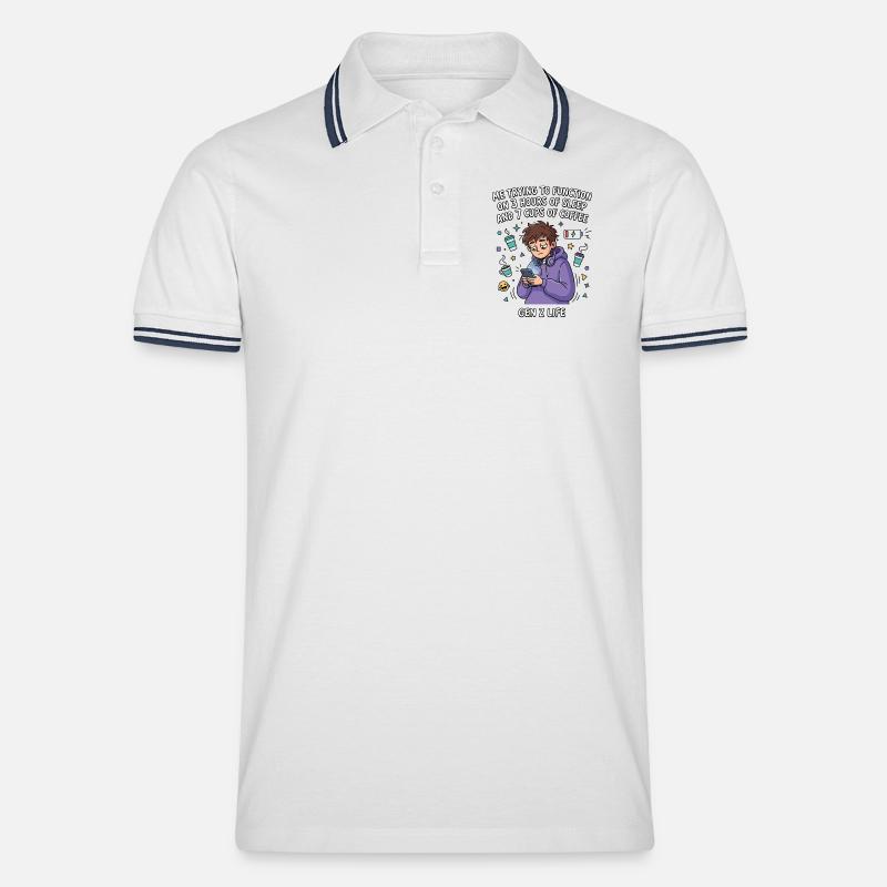 Vita della Generazione Z Scarsa di Dormire Caffè - Polo per uomo - bianco/navy