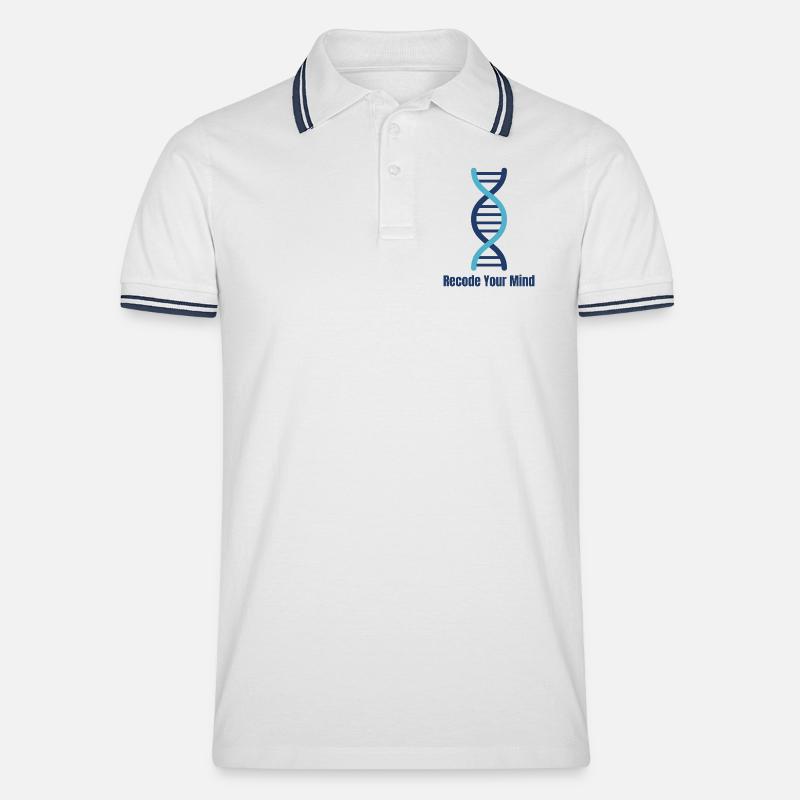 Recode Your Mind DNA Mindset - Männer Tipped Poloshirt - Weiß/Navy