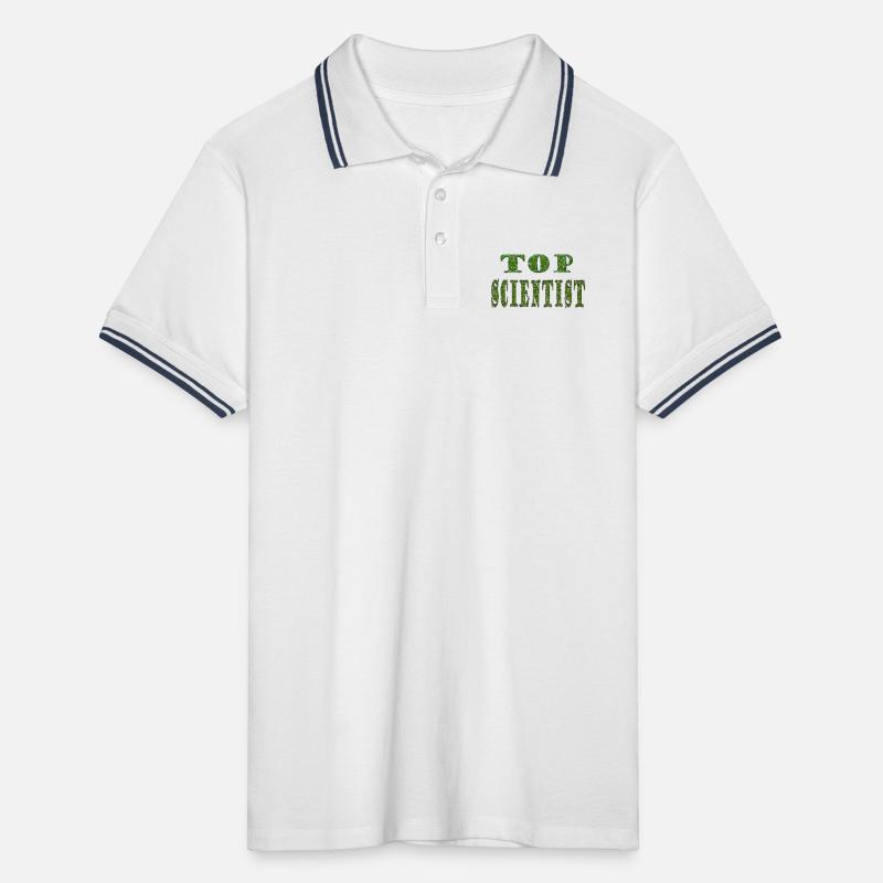 Top Scientist Green Texture Men's Tipped Polo Shirt