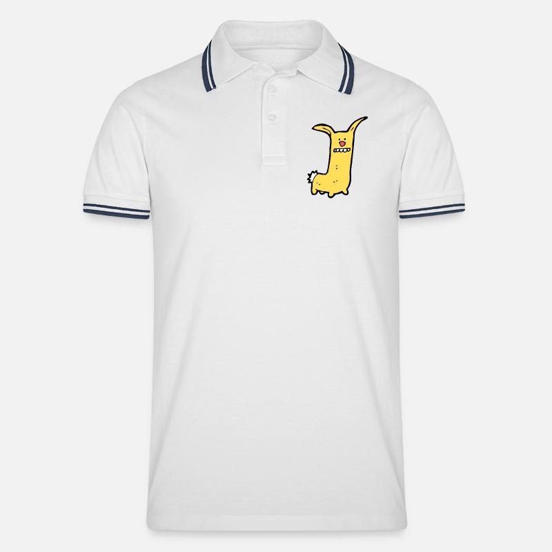 Lustiges Comic Tier - Männer Tipped Poloshirt - Weiß/Navy