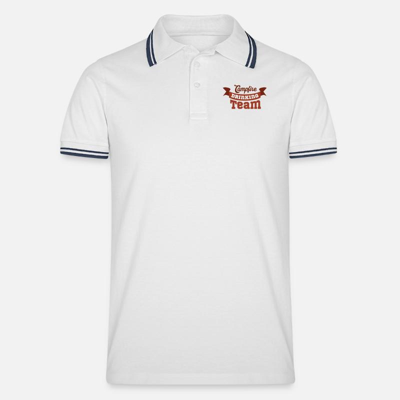 Équipe de camping Monogram Design - Polo tipped Homme - blanc/marine