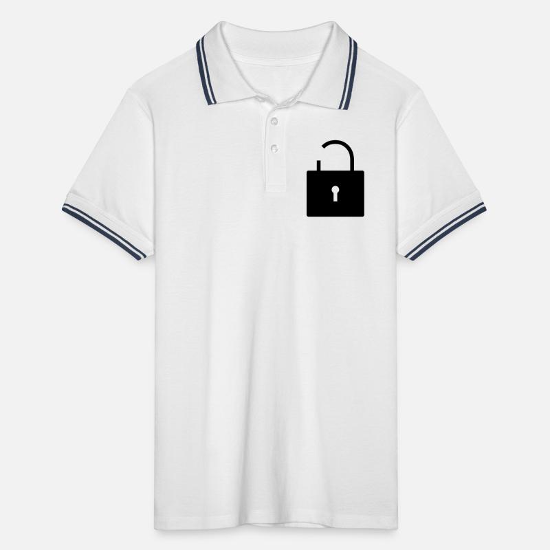 No security no security open lock lock Men's Tipped Polo Shirt