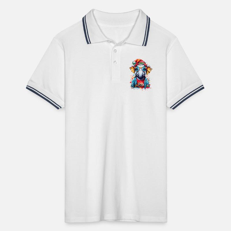 Cool Elephant Men's Tipped Polo Shirt