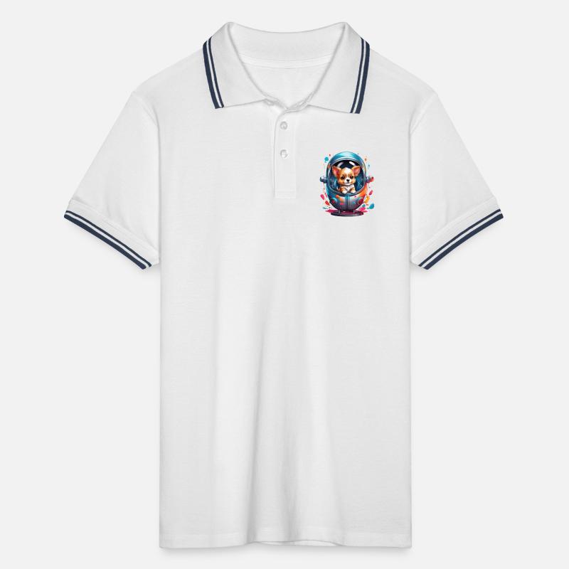 Chiot de l’espace en combinaison spatiale Polo tipped Homme