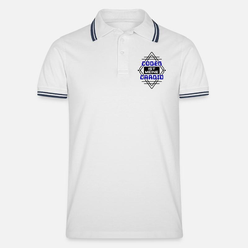 Softwareentwickler Developer Cooler Spruch Coden - Männer Tipped Poloshirt - Weiß/Navy